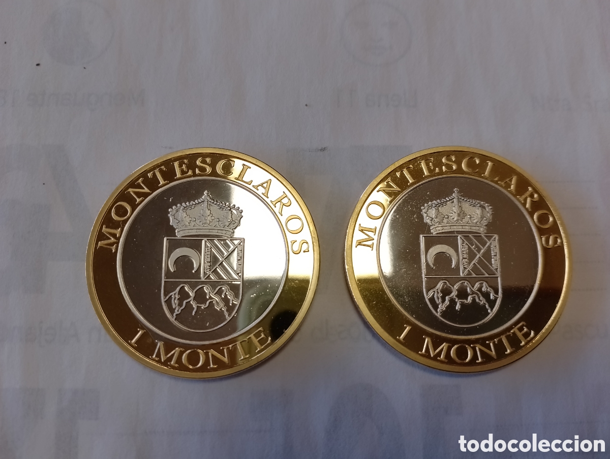 Medallas tem&aacute;ticas: Lote de dos monedas de Montesclaros - Foto 2