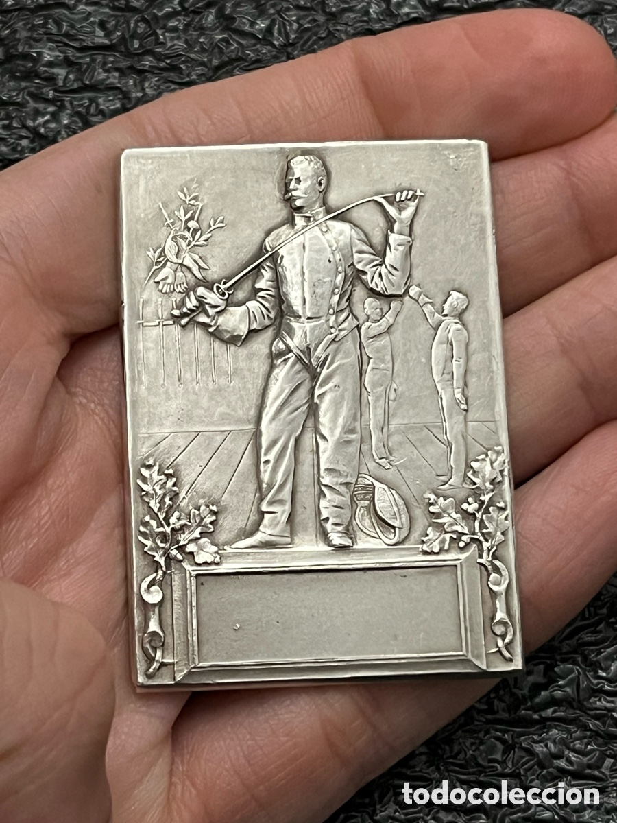 Medallas tem&aacute;ticas: Medalla de bronce rectangular - Esgrima - Foto 6