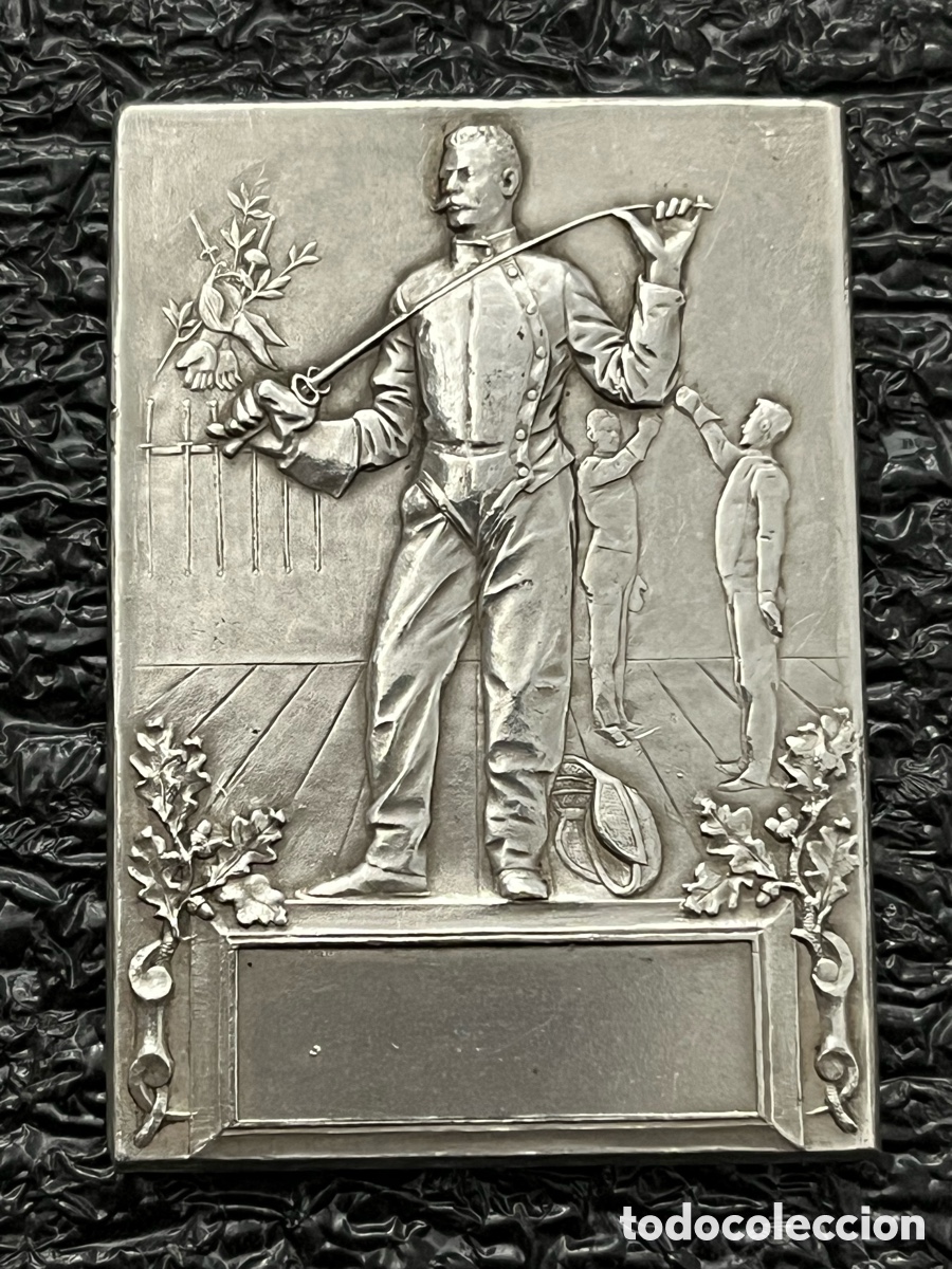 Medallas tem&aacute;ticas: Medalla de bronce rectangular - Esgrima - Foto 1