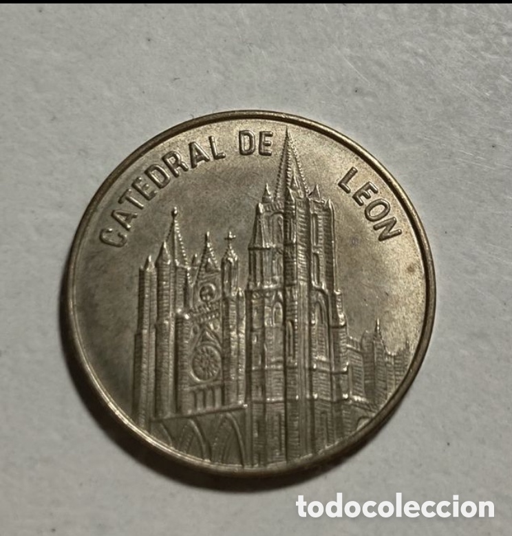 Medallas tem&aacute;ticas: Ficha Catedral de Le&oacute;n BBVA. Plata 0,800 - Foto 1