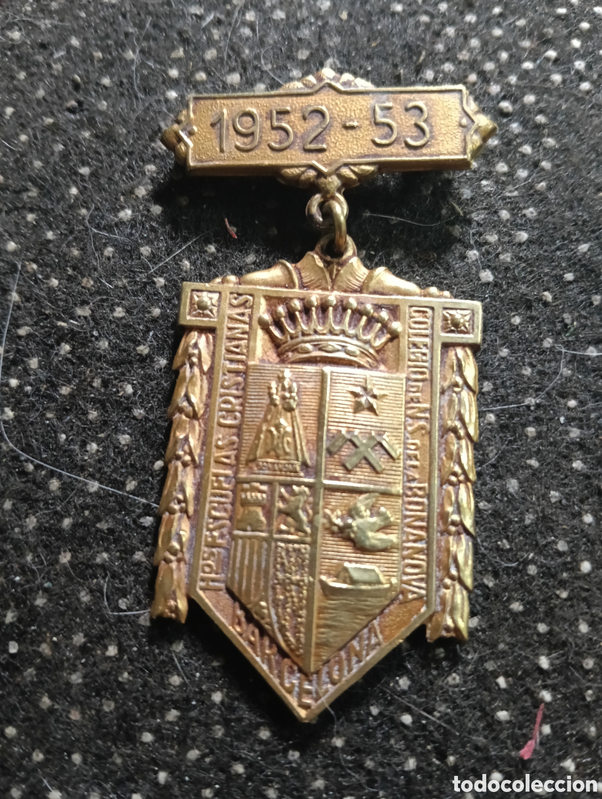 Medaglie tematiche: Antigua medalla de las Escuelas Cristianas de la Bonanova. Barcelona. Metalica. Curso 1952-53