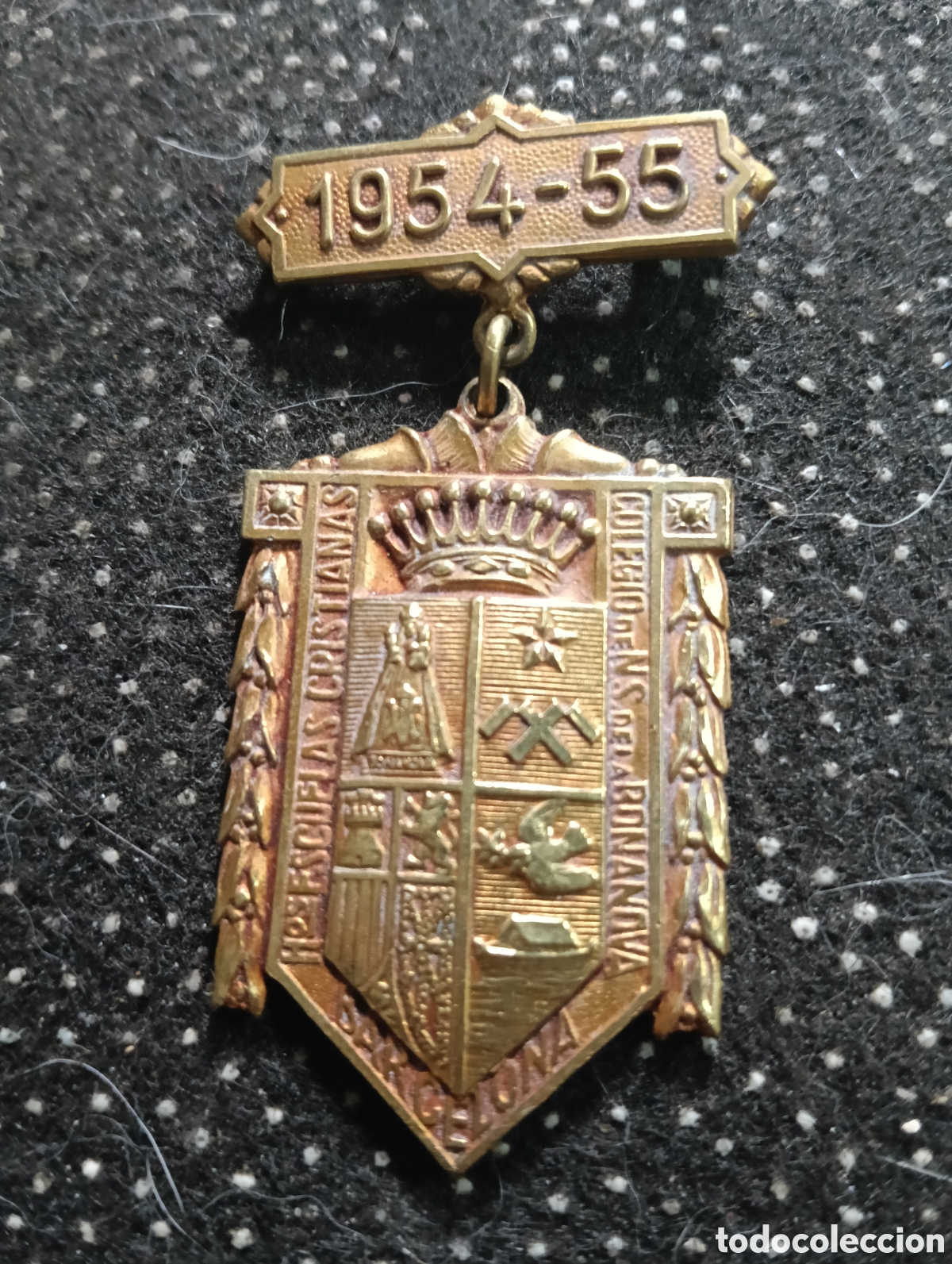 Medaglie tematiche: Antigua medalla de las Escuelas Cristianas de la Bonanova. Barcelona. Metalica. Curso 1954-55