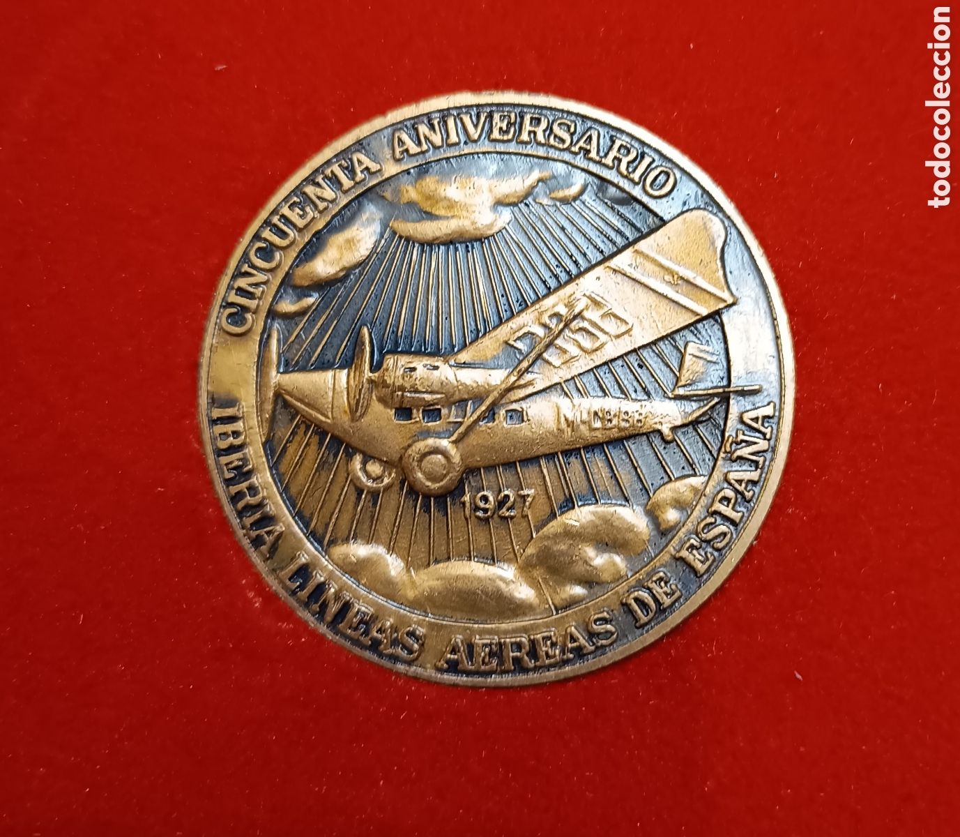 Thematische Medaillen: MEDALLA 1927-1977 ALFONSO XIII JUAN CARLOS I 50 CENTENARIO IBERIA LINEAS AEREAS ESPA&Ntilde;A 39 MM
