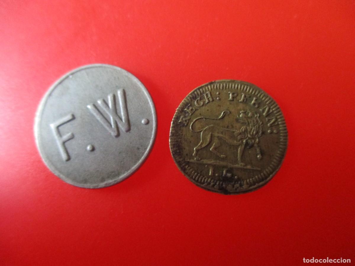Medallas tem&aacute;ticas: Lote de 2 fichas estranjeras - Foto 1
