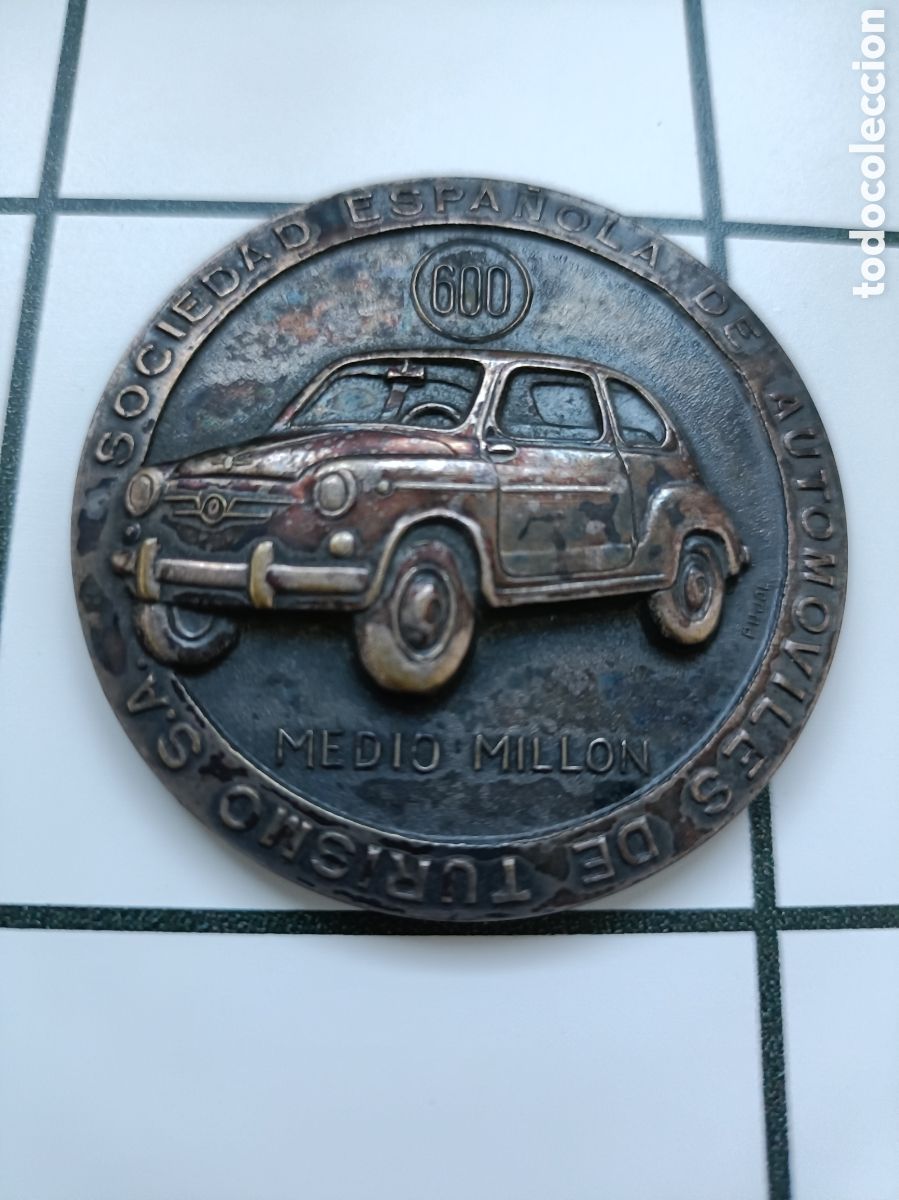 Medallas tem&aacute;ticas: Medalla SEAT 600 Medio Mill&oacute;n de 1969