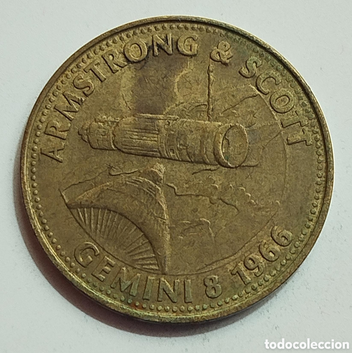 Medallas tem&aacute;ticas: MONEDA SHELL ARMSTRONG SCOTT GEMINI 8 1966