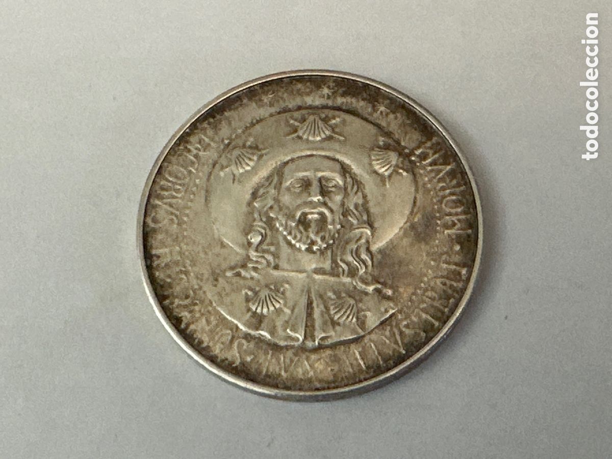 Medallas tem&aacute;ticas: PRECIOSA Y RARA MONEDA MEDALLA DE PLATA DE LEY, SANTIAGO APOSTOL, A&Ntilde;O SANTO COMPOSTELANO 1971