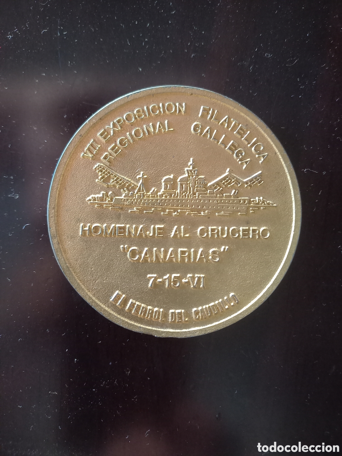 Medallas tem&aacute;ticas: Medalla crucero Canarias. Barco, buque, Armada, Naval, Marina