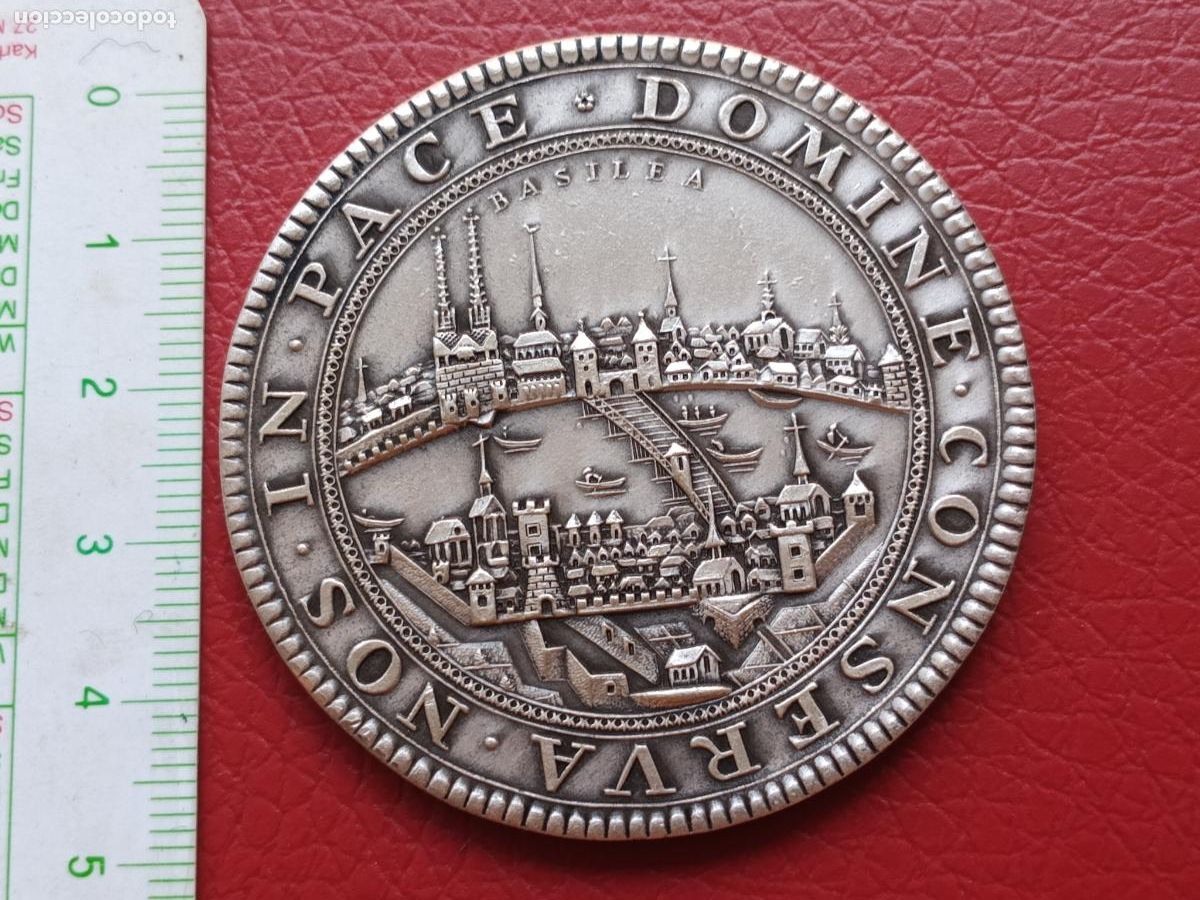 Medallas tem&aacute;ticas: Medalla de 2 Thaler de plata, Basel, Basilea, Suiza, fechada en 1958.