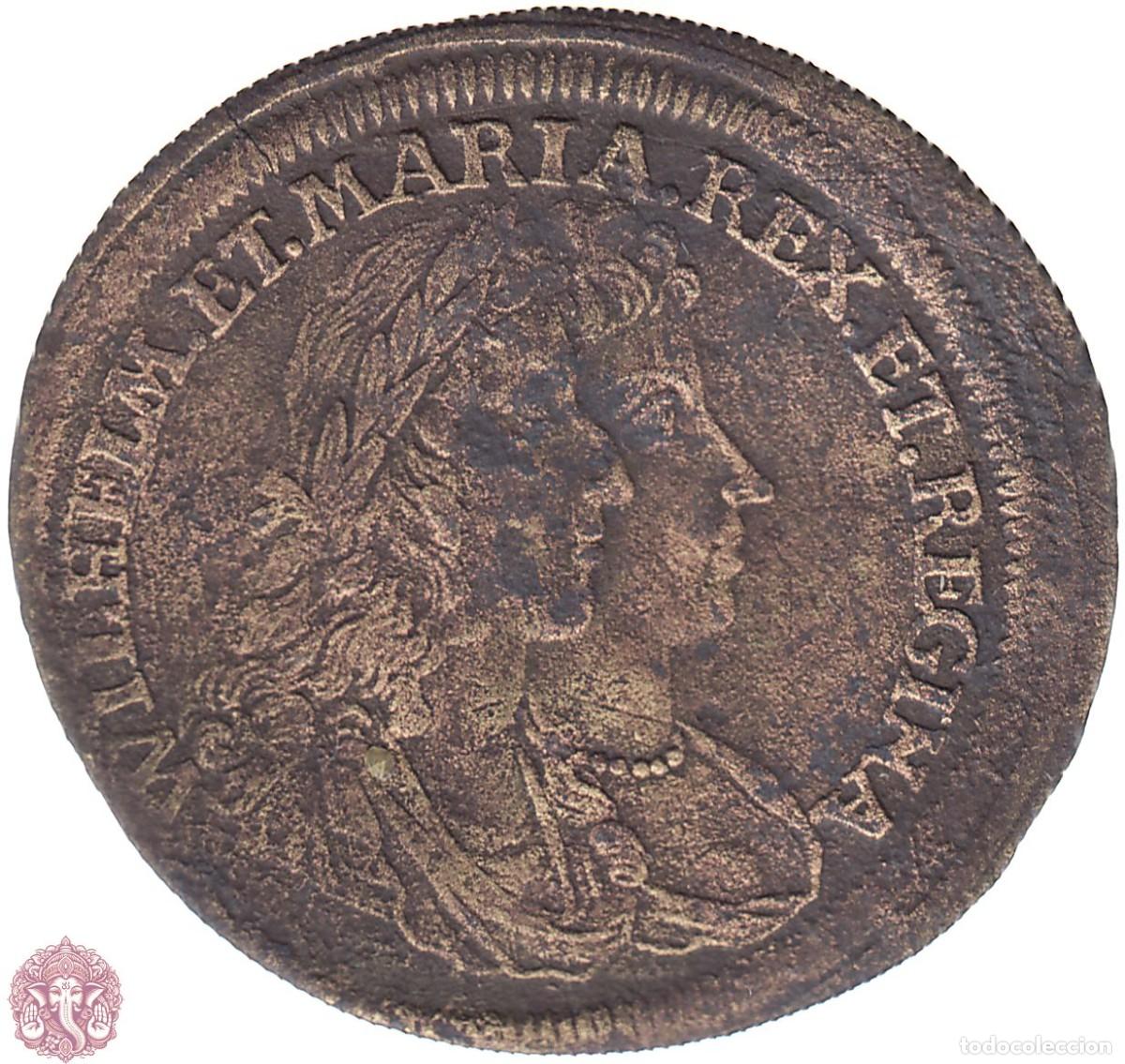 Medallas tem&aacute;ticas: NUREMBERG Ficha contador c.(1677-1702) William III y Mary Grabador Hans Johann Weidinger
