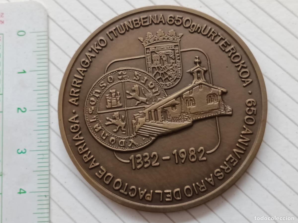 Medallas tem&aacute;ticas: MEDALLA 1982 650 ANIVERSARIO DEL PACTO DE ARRIAGA ESCUDOS y ERMITA DE SAN JUAN