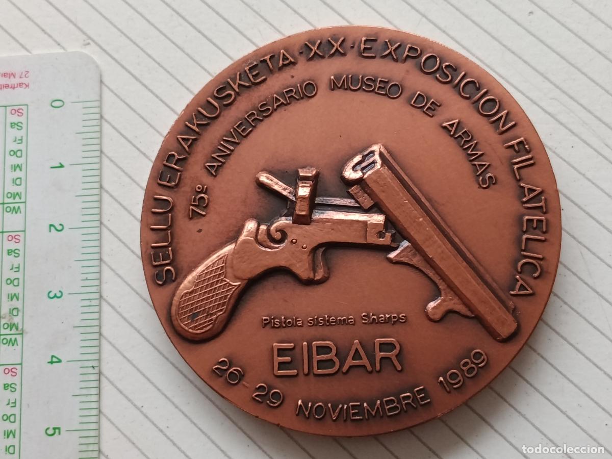 Medallas tem&aacute;ticas: Medalla XX Exposici&oacute;n filat&eacute;lica 75 aniversario museo de armas Eibar 1989