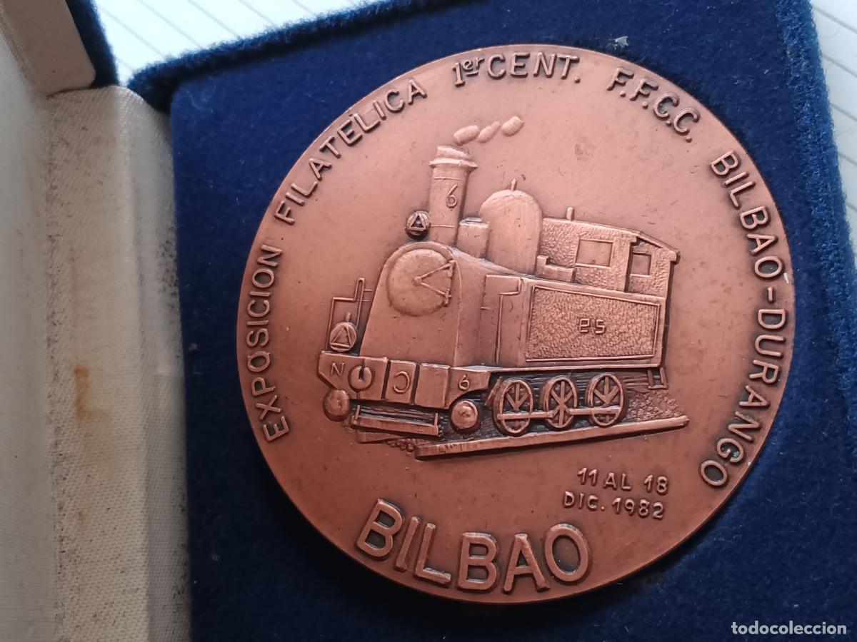 Medallas tem&aacute;ticas: MEDALLA EXPOSICION FILATELICA I CENTENARIO FERROCARRIL BILBAO-DURANGO. BILBAO, 1982