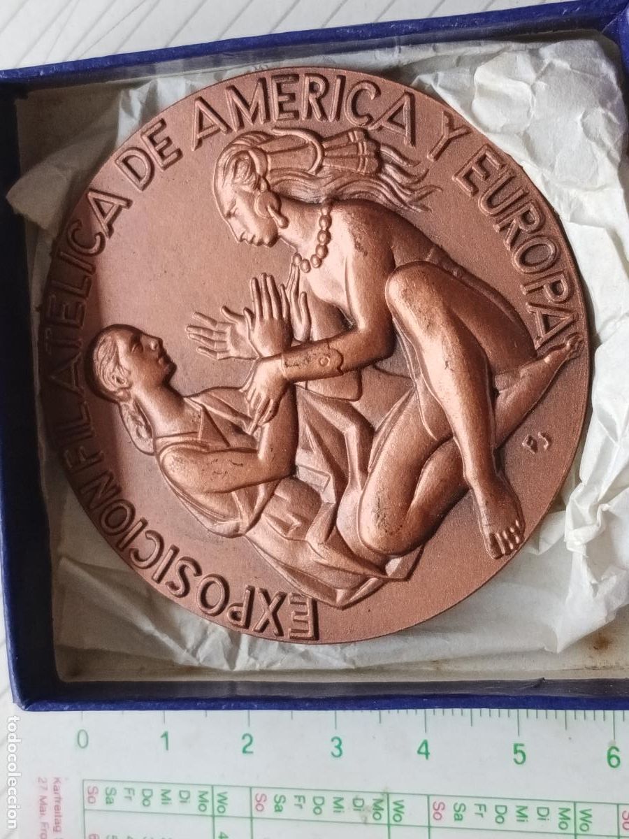 Medallas tem&aacute;ticas: MEDALLA EXPOSICION FILATELICA DE AMERICA Y EUROPA. ESPAMER-80. MADRID 1980. COBRE, EN CAJA