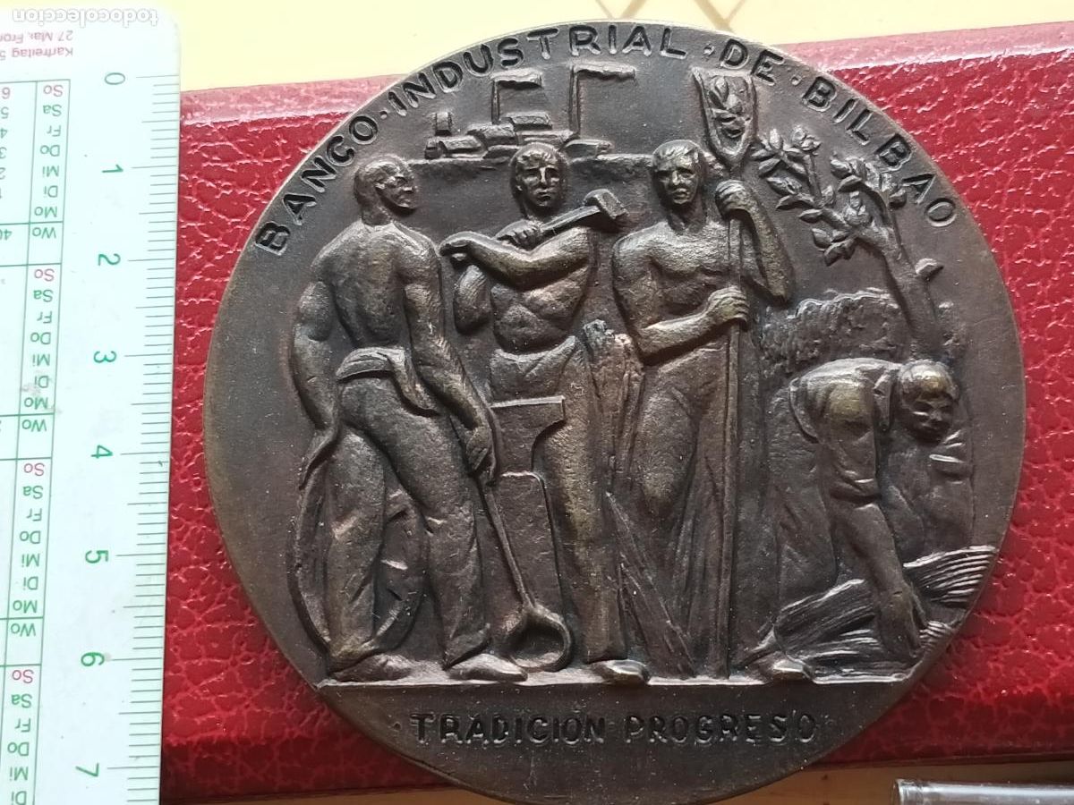 Medallas tem&aacute;ticas: MEDALLA BANCO INDUSTRIAL DE BILBAO. 107 A&Ntilde;OS AL SERVICIO DE LA ECONOMIA ESPA&Ntilde;OLA. 1964. BRONZE
