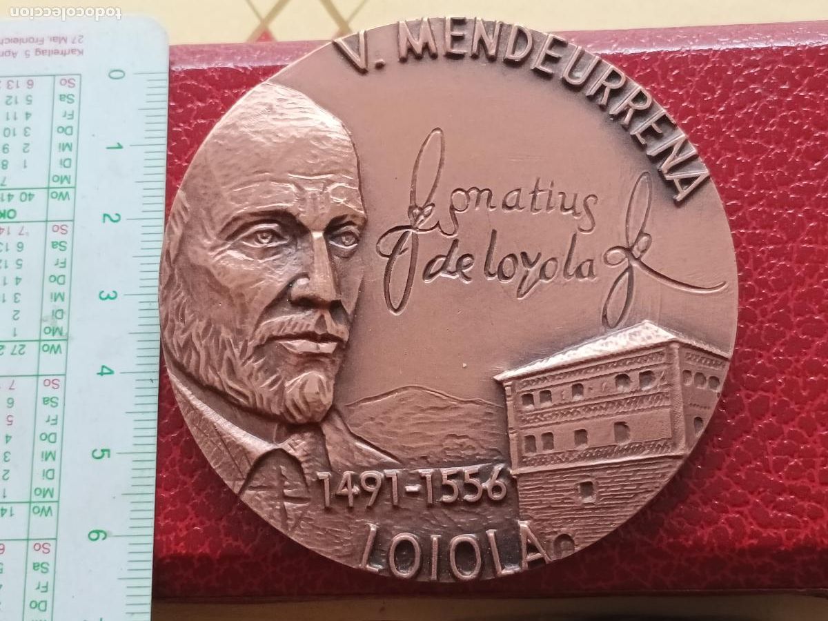 Medallas tem&aacute;ticas: MEDALLA IGNACIO LOYOLA 1991 ANIVERSARIO QUINTO CENTENARIO MEDALLON PISAPAPELES