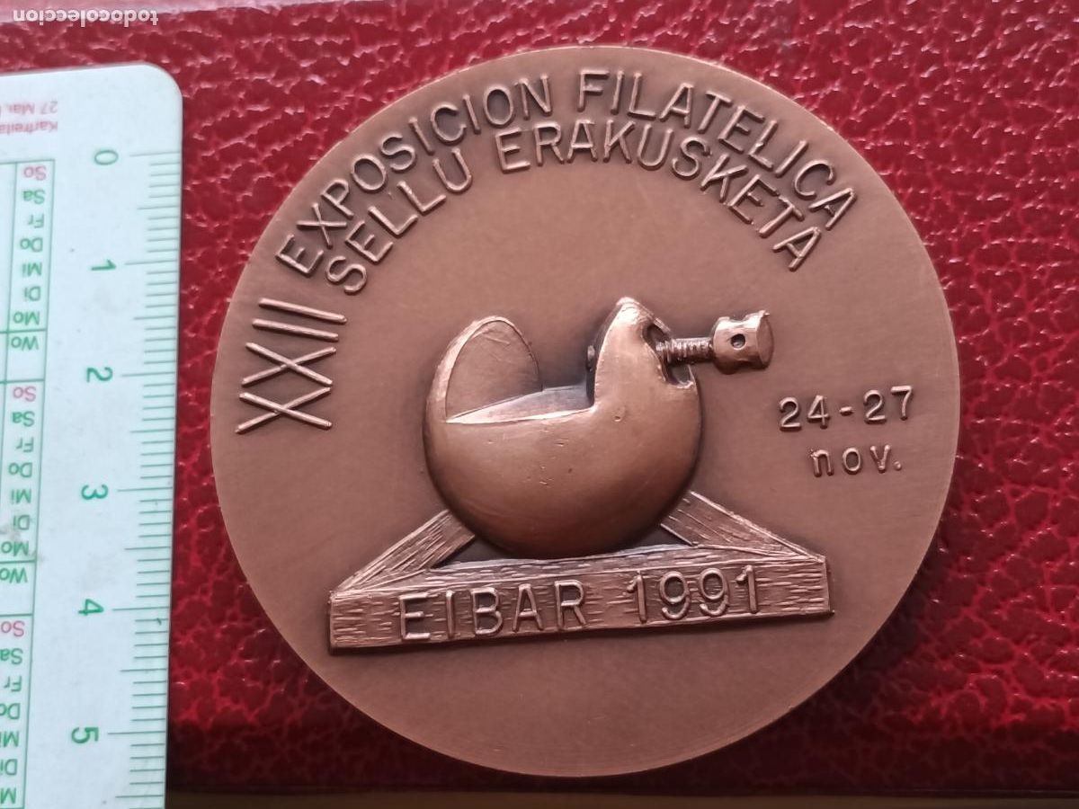 Medallas tem&aacute;ticas: EIBAR 1991 MEDALLA XXII EXPOSICION FILATELICA ASOCIACION FILATELICA ARRATE