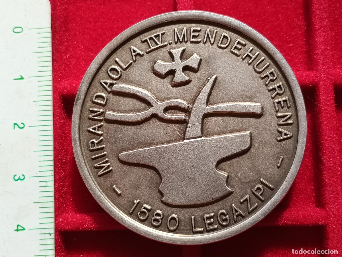 Medallas tem&aacute;ticas: Legazpi 1980. Pa&iacute;s Vasco. Medalla de plata contrastada. IV centenario de fragua Mirandaola
