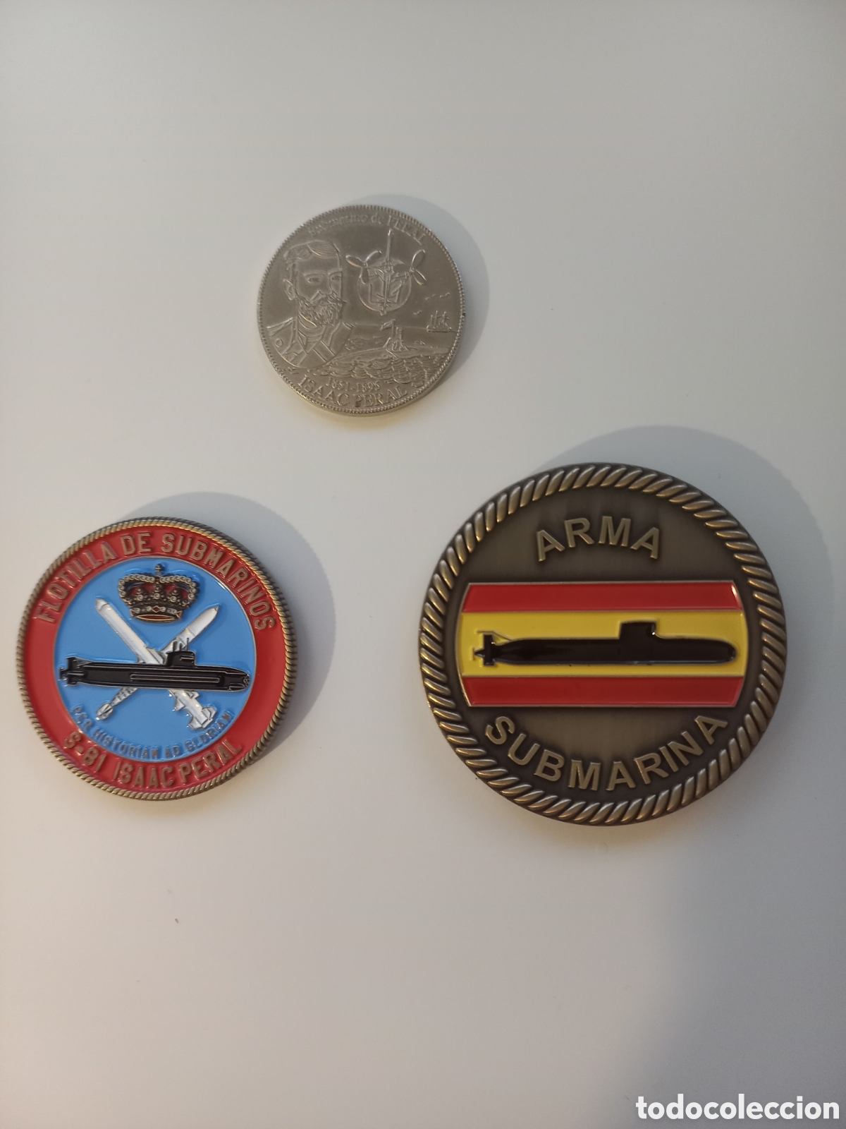 Medallas tem&aacute;ticas: 3 medallas del Arma submarina espa&ntilde;ola. Submarino, submarinos. Armada Marina