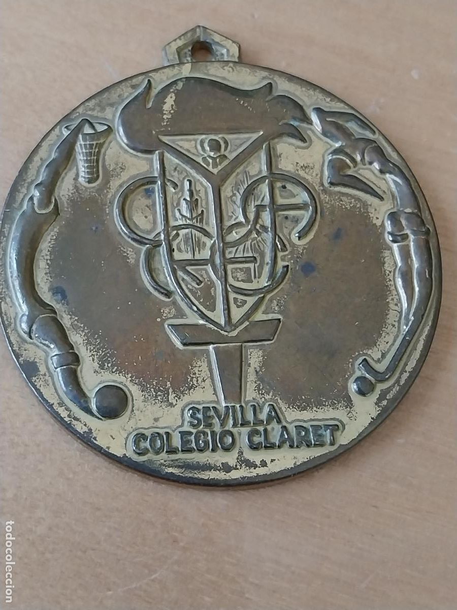 Medallas tem&aacute;ticas: COLEGIO CLARET SEVILLA MEDALLA DEPORTIVA VINTAGE 5.64CMS ORIGINAL