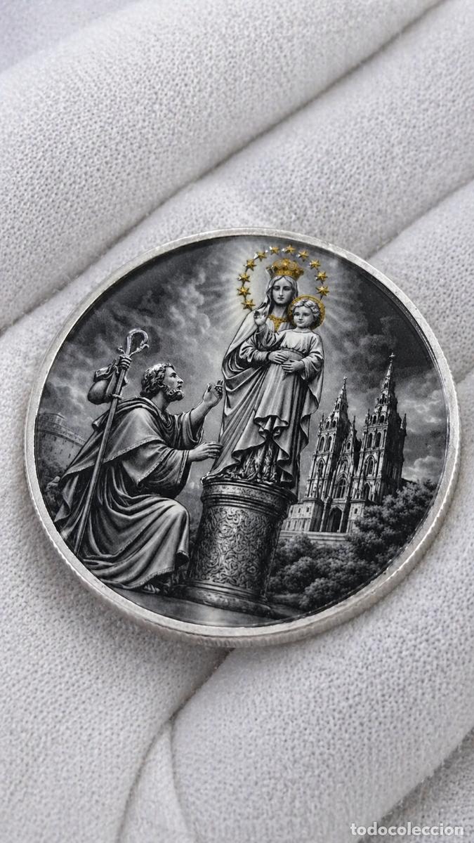 Medalhas tem&aacute;ticas: Moneda Conmemorativa 2026 Virgen del Pilar y Santiago Ap&oacute;stol Edici&oacute;n limitada solo 500 piezas