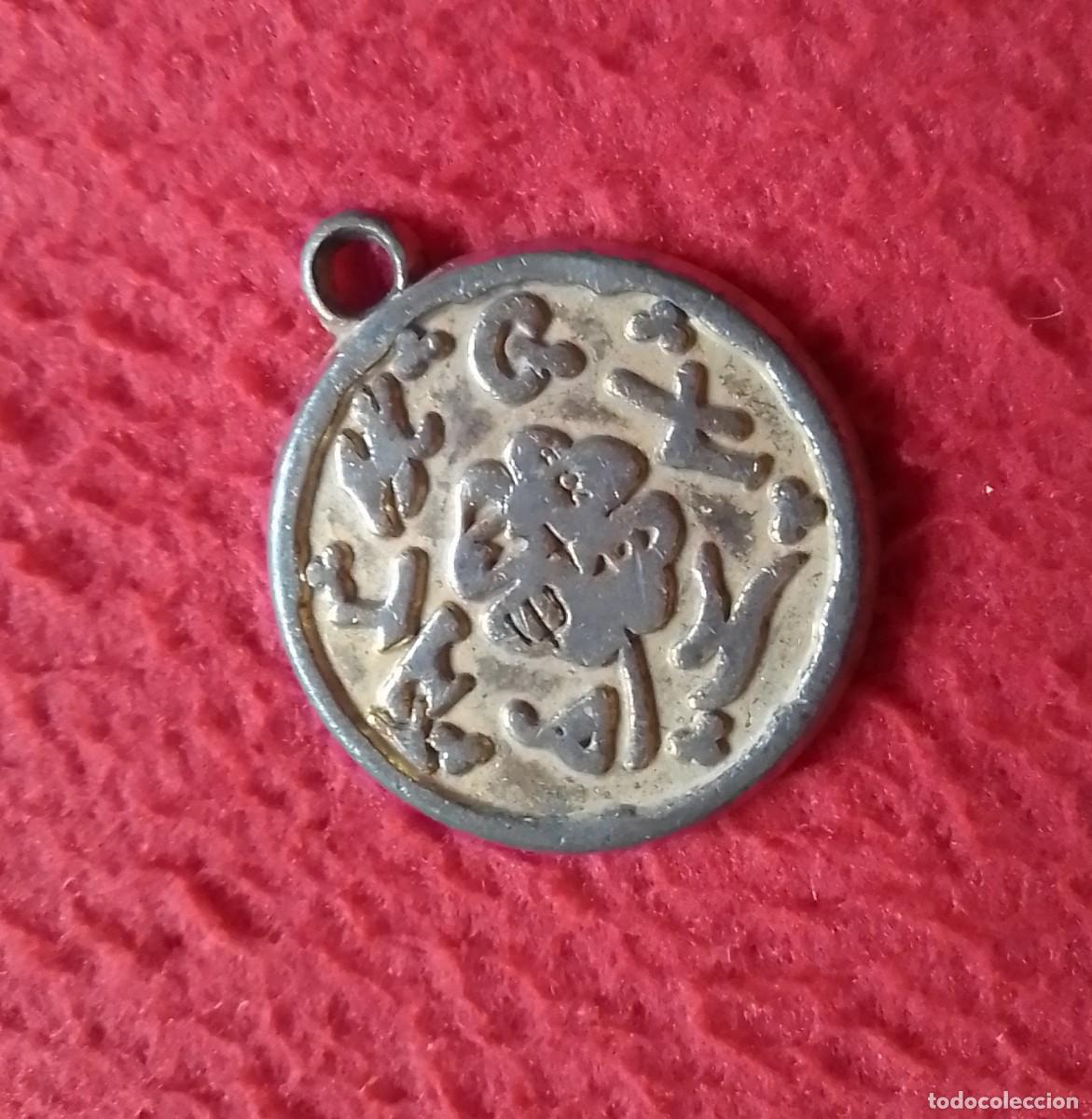Medallas tem&aacute;ticas: ANTIGUO COLGANTE MEDALLA MEDAL M&Eacute;DAILLE AMULETO O SIMIL..FLOR ? TREBOL DE 4 HOJAS ? BUENA SUERTE ?..