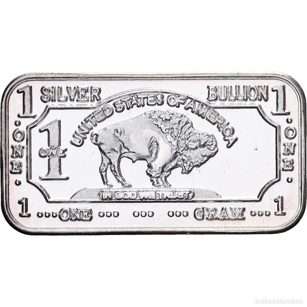 Medallas tem&aacute;ticas: [#1530100] Estados Unidos, 1 Gramme, LINGOTIN BISON, Central Metal Corp (CMC), Windsor