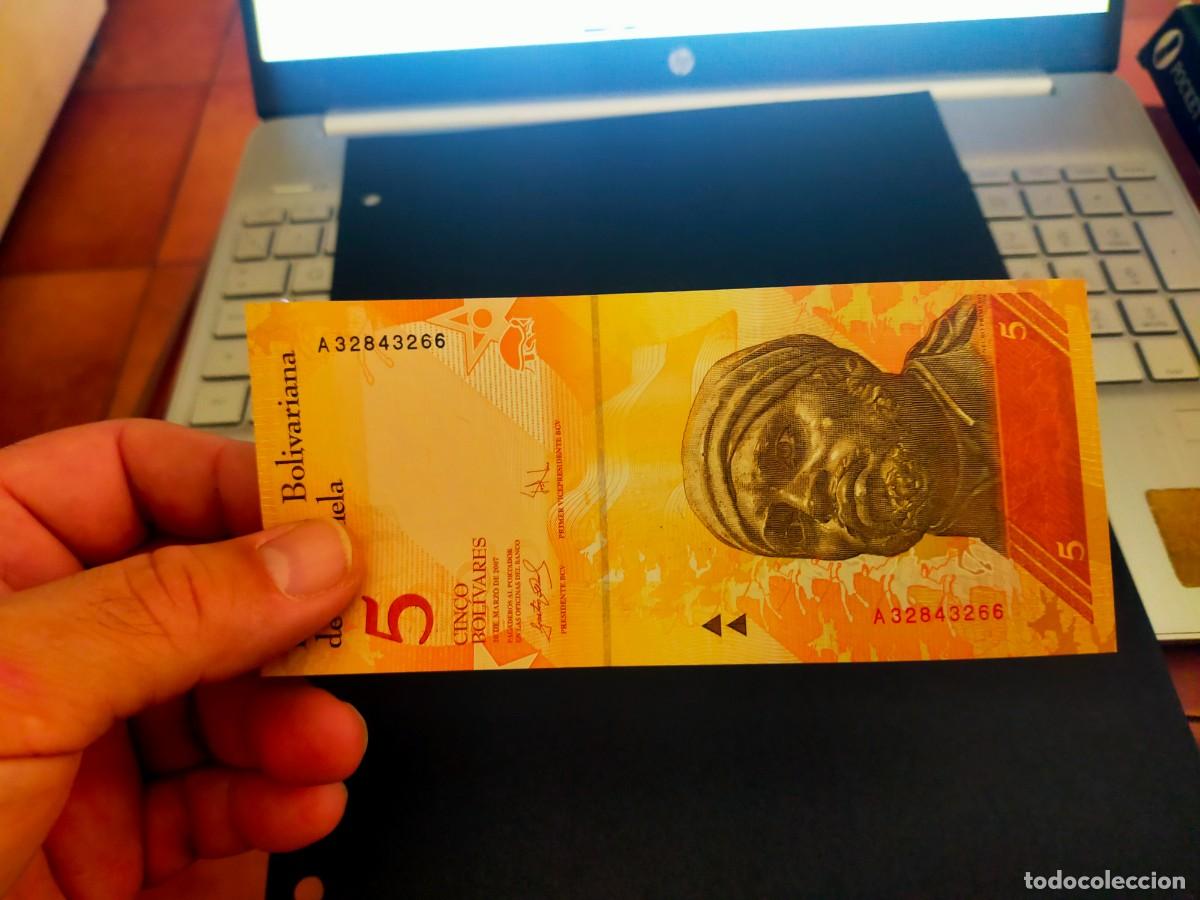 Medallas tem&aacute;ticas: BILLETE DE 5 CINCO BOLIVARES 20 MARZO 2007 REPUBLICA BOLIVARIANA VENEZUELA EXCEPCIONAL CONSERVACION