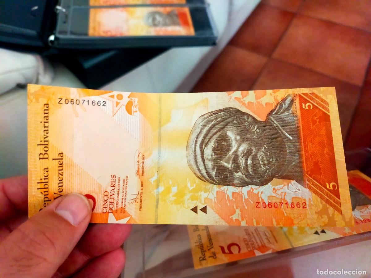 Medallas tem&aacute;ticas: BILLETE DE 5 CINCO BOLIVARES 19 DICIEMBRE 2008 REPUBLICA VENEZUELA EXCEPCIONAL CONSERVACION