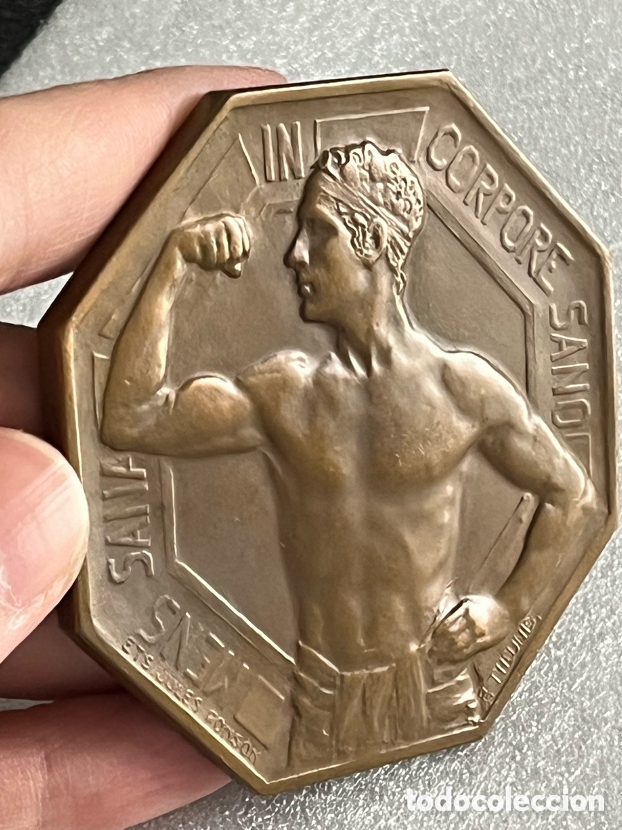 Medallas tem&aacute;ticas: Medalla Mens Sana in Corpore Sano dise&ntilde;ada por el artista Pierre Theunis