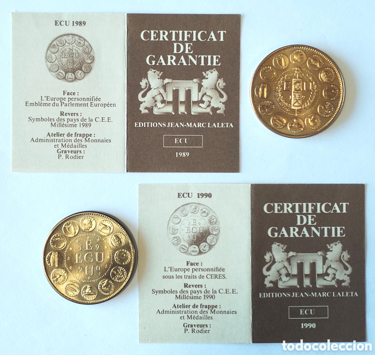 Medallas tem&aacute;ticas: 5 Medallas ECU Francia