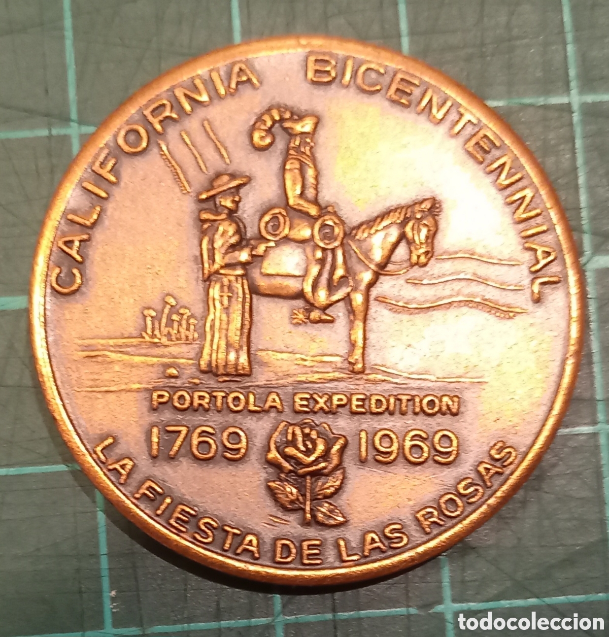 Medallas tem&aacute;ticas: Medalla conmemorativa del II Centenario de la llegada de Gaspar Portola a California Conquista.