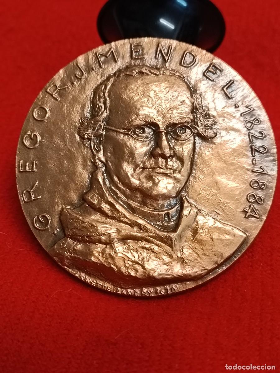 Medallas tem&aacute;ticas: Medalla bronce francesa, a Gregor J. Mendel, firmada: Landry 1970, 68 mm. di&aacute;metro, ver fotos.