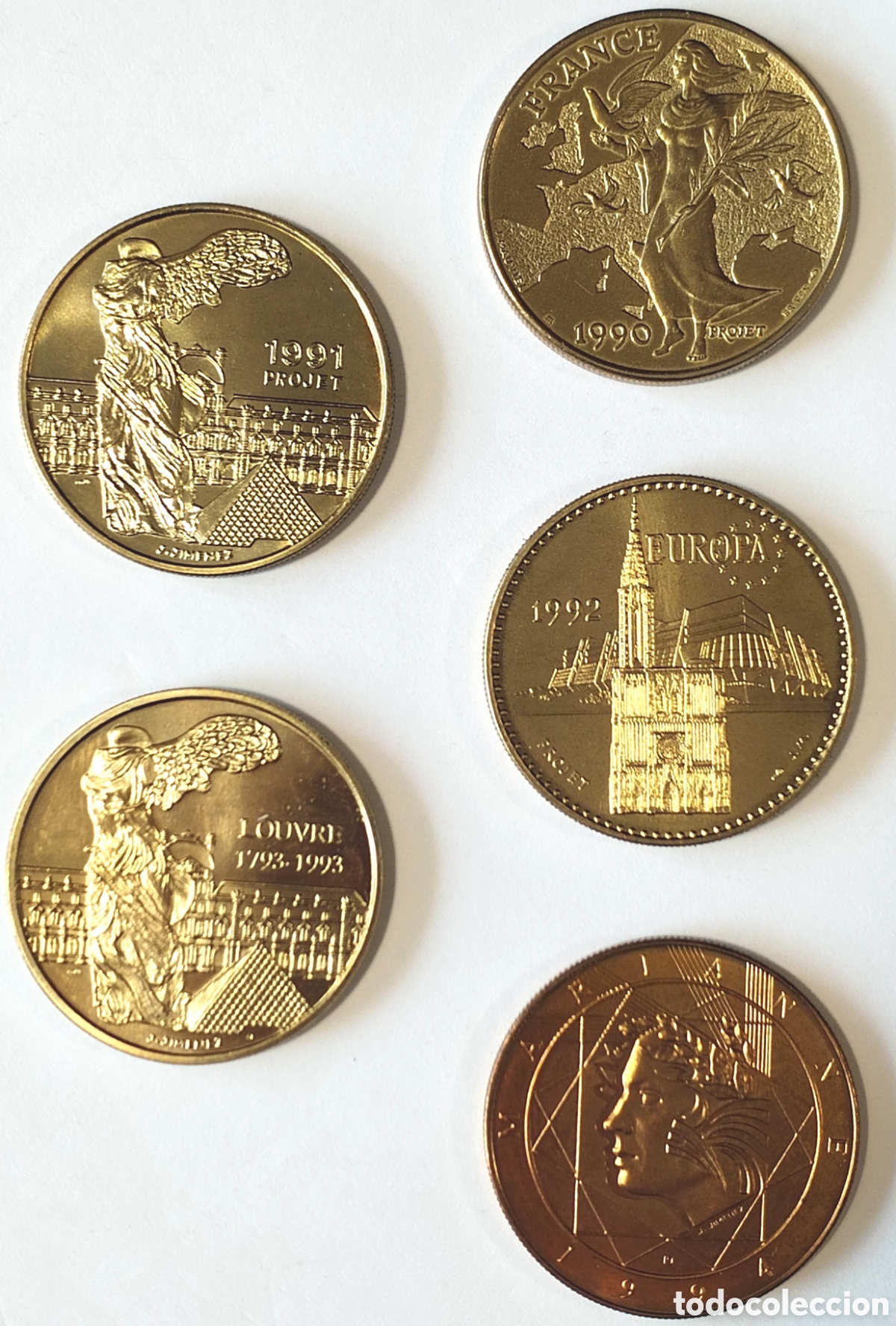 Medallas tem&aacute;ticas: Lote Medallas Conmemorativas Projecto Marianne