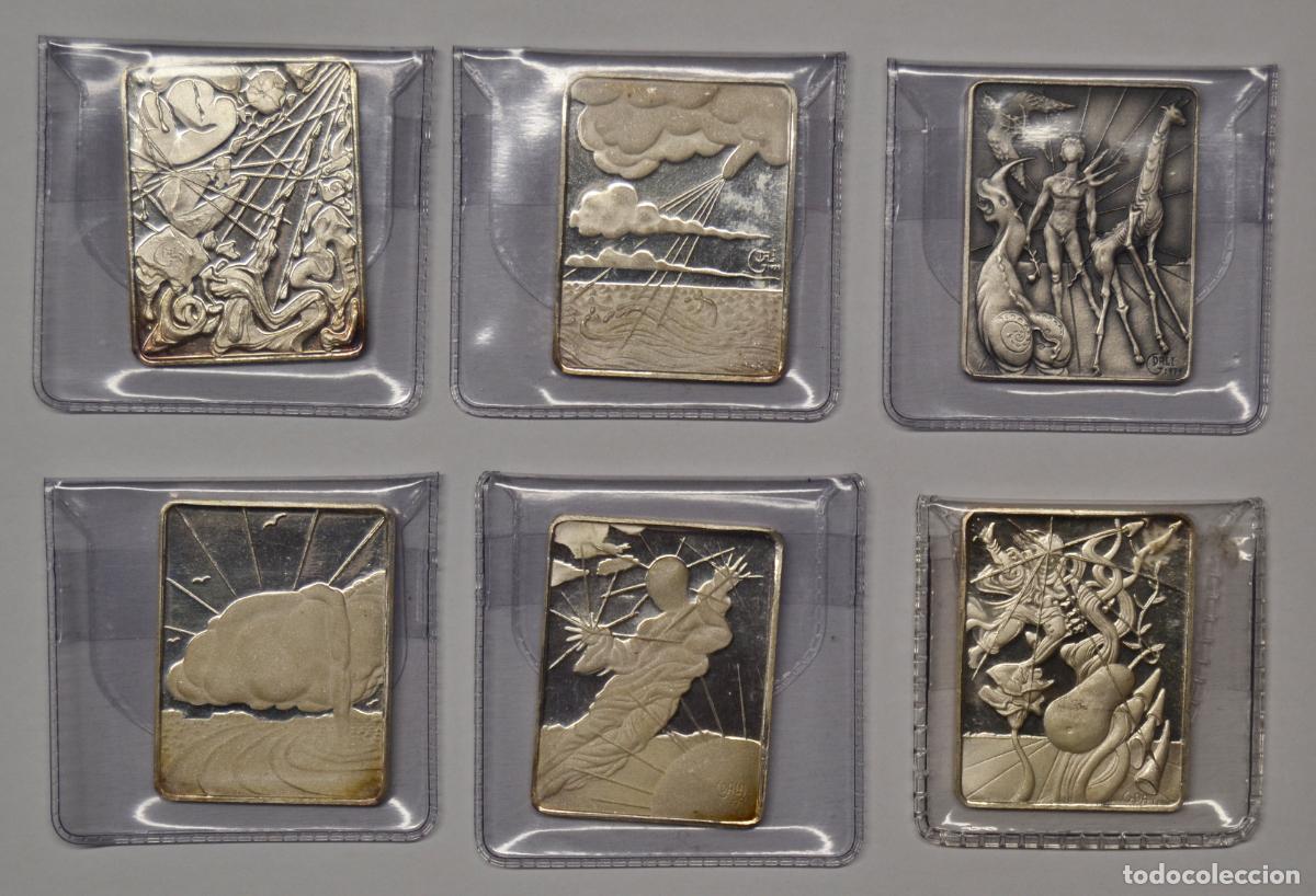 Medallas tem&aacute;ticas: 6 LINGOTES DE PLATA FINA - SALVADOR DAL&Iacute; - LA CREACI&Oacute;N - 25 GRAMOS POR LINGOTE 999/000. LOTE 0001