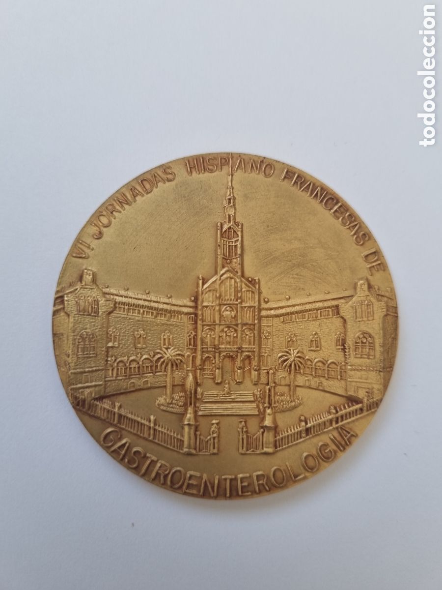 Medallas tem&aacute;ticas: Jornadas francesas Gastroenterologia 1971 laboratorios De La Grange Barcelona
