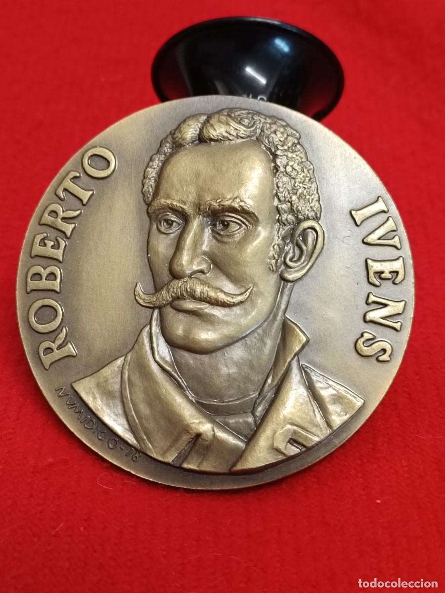 Medallas tem&aacute;ticas: Medalla de bronce de Portugal, a Roberto Ivens, 68 mm. diam., firmada: Numidico 78, en canto: 91/500