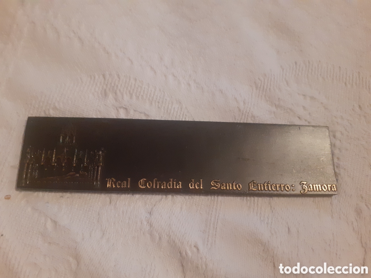 Medallas tem&aacute;ticas: GRAN PLACA O MEDALLA COFRADIA SANTO ENTIERRO ZAMORA. SEMANA SANTA ZAMORA. 18 X 4 CM. METAL