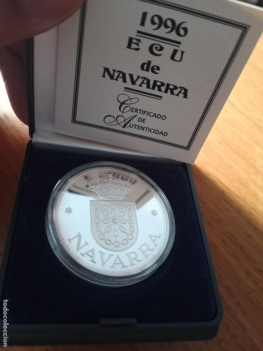 Medallas tem&aacute;ticas: Onza de plata pura. Navarra. Ecu de Navarra