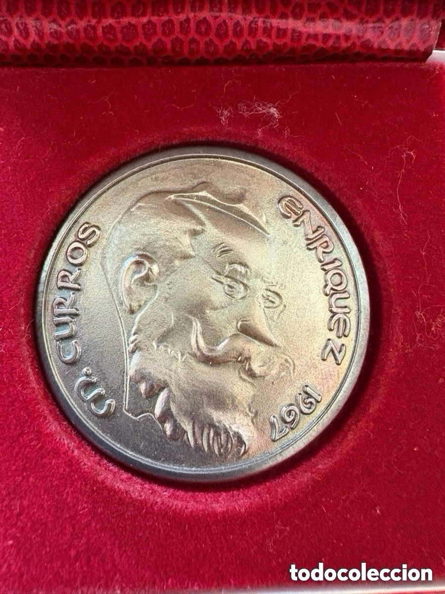 Medaglie tematiche: Medalla plata Letras Galegas, Curros Enr&iacute;quez (A5)