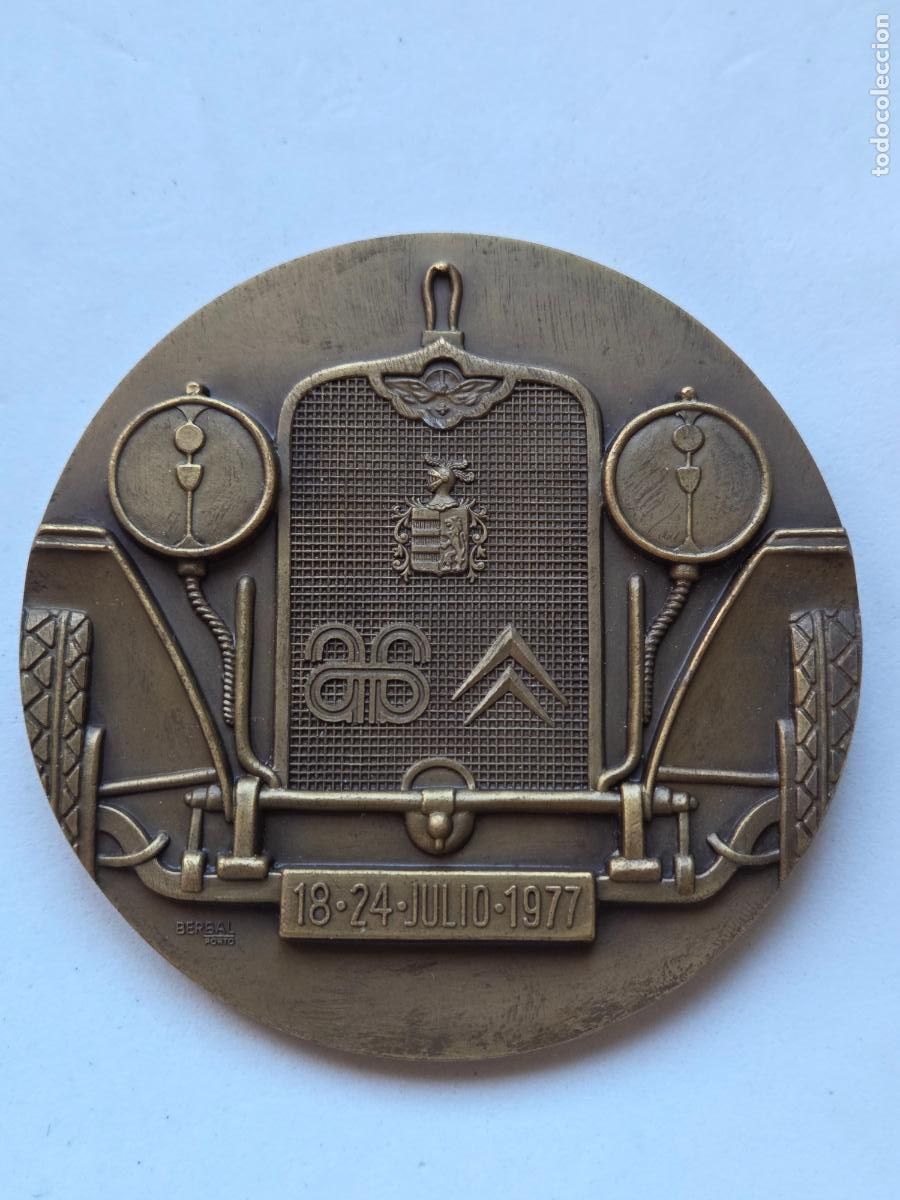 Medalhas tem&aacute;ticas: RARA MEDALLA 1&ordm; RALLYE INTERNACIONAL DE VIGO GALICIA 1977 NUMERADA M4