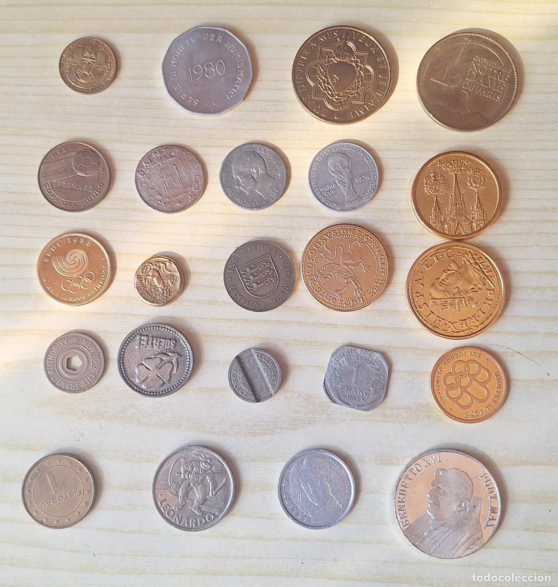 Medalhas tem&aacute;ticas: Lote de 23 Jetons Tokens Medallas Fichas de Transportes
