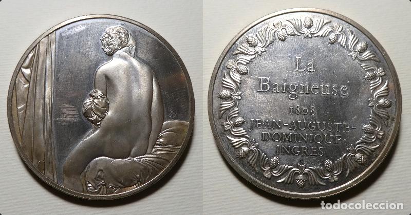 Medallas tem&aacute;ticas: Medalla La Baigneuse - Jean-Auguste-Dominique Ingres - Plata 65,70 gr.