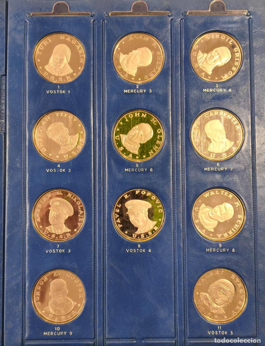Medallas tem&aacute;ticas: LA CONQUISTA DEL ESPACIO.COLECCION DE 46 MEDALLAS (925). PESO APROXIMADO 1136 GR