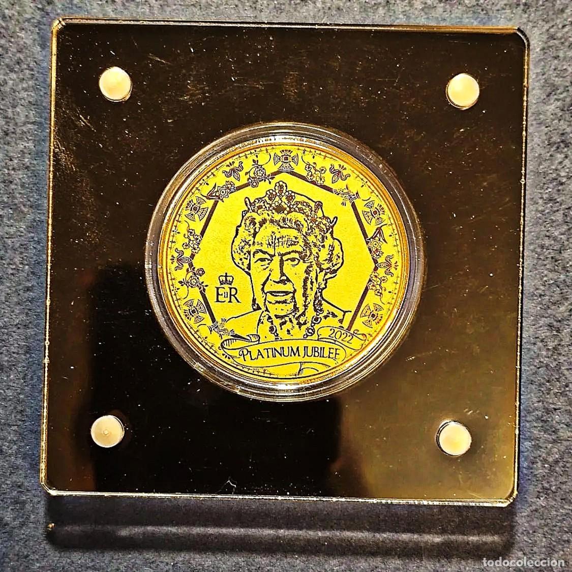 Medalhas tem&aacute;ticas: MEDALLA DE ORO 24 KTES JUBILEO DE PLATINO ISABEL II A&Ntilde;O 2022.PESO 1 / 200 OZ