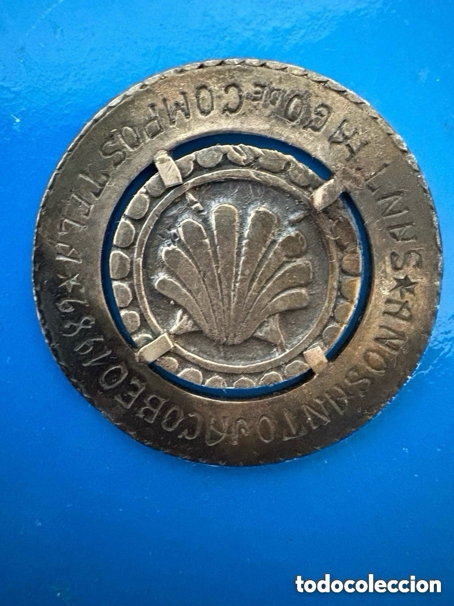 Medallas tem&aacute;ticas: Medalla plata 925 Caixa de Aforros 1982, A Coru&ntilde;a, A&ntilde;os Santo, Santiago (A2)