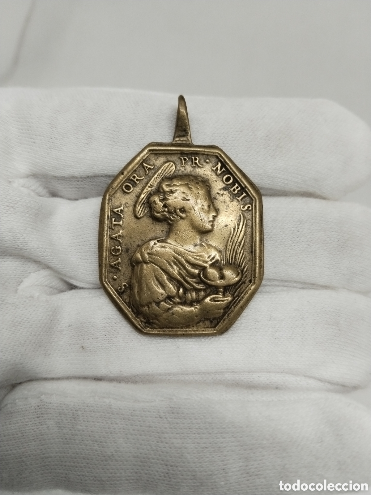 Medallas tem&aacute;ticas: Medalla Religiosa. Santa &Aacute;gata