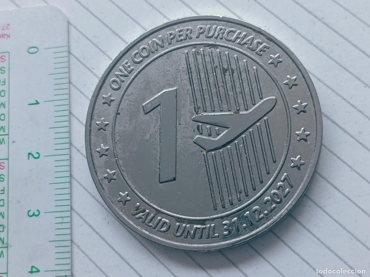 Medallas tem&aacute;ticas: Aeropuerto de Frankfurt, ficha v&aacute;lida hasta 2027, Alemania. Token, celebrate airport dining