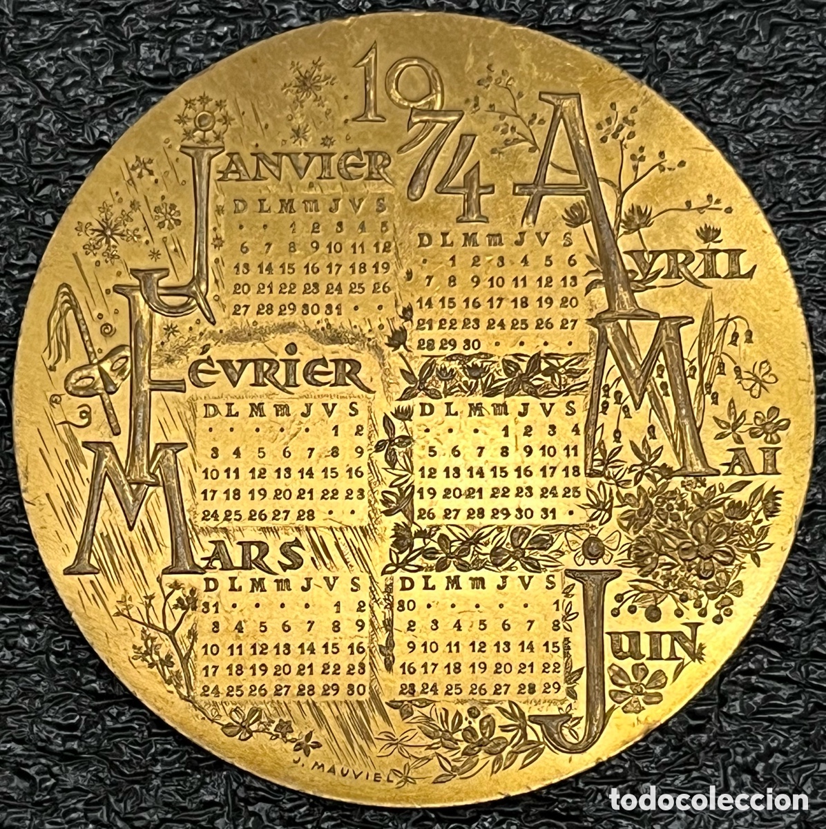 Medallas tem&aacute;ticas: Medalla de bronce Calendario 1974