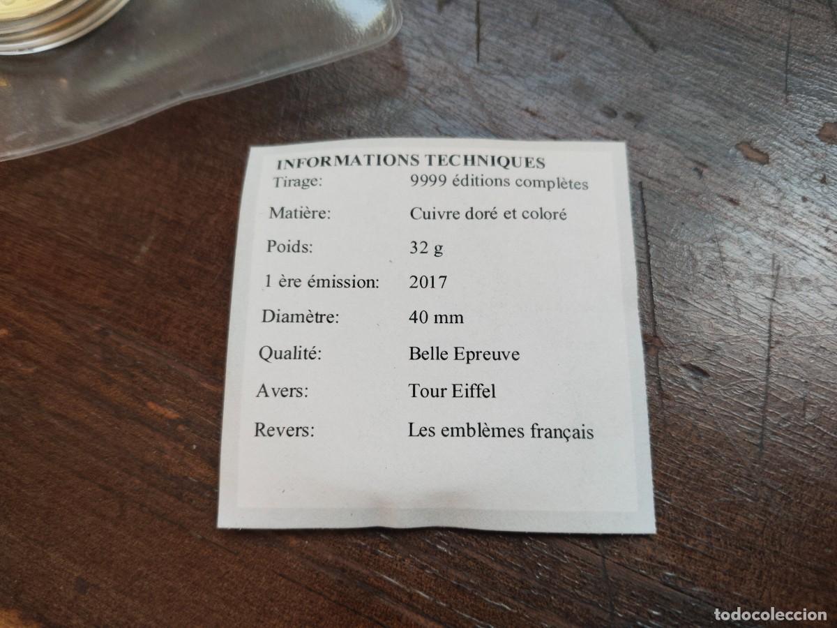 Medallas tem&aacute;ticas: Medalla Torre Eiffel. Numerada. 2017. Ver. - Foto 8